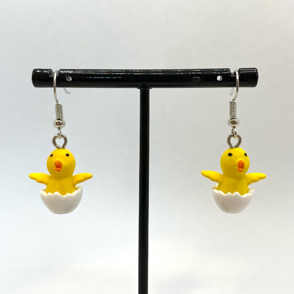 Baby chicken chick earrings baby bird earrings